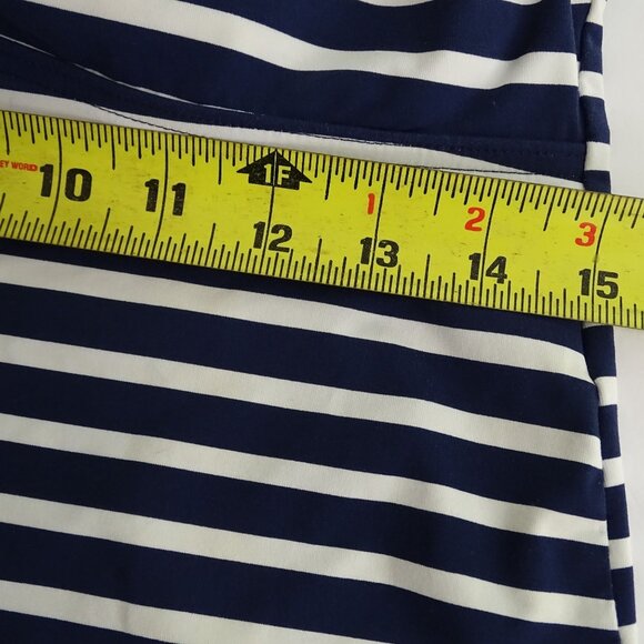 Lands End Blue Striped Tankini Swim Top Women Size 8 Built In Padded Bra - Picture 8 of 9
